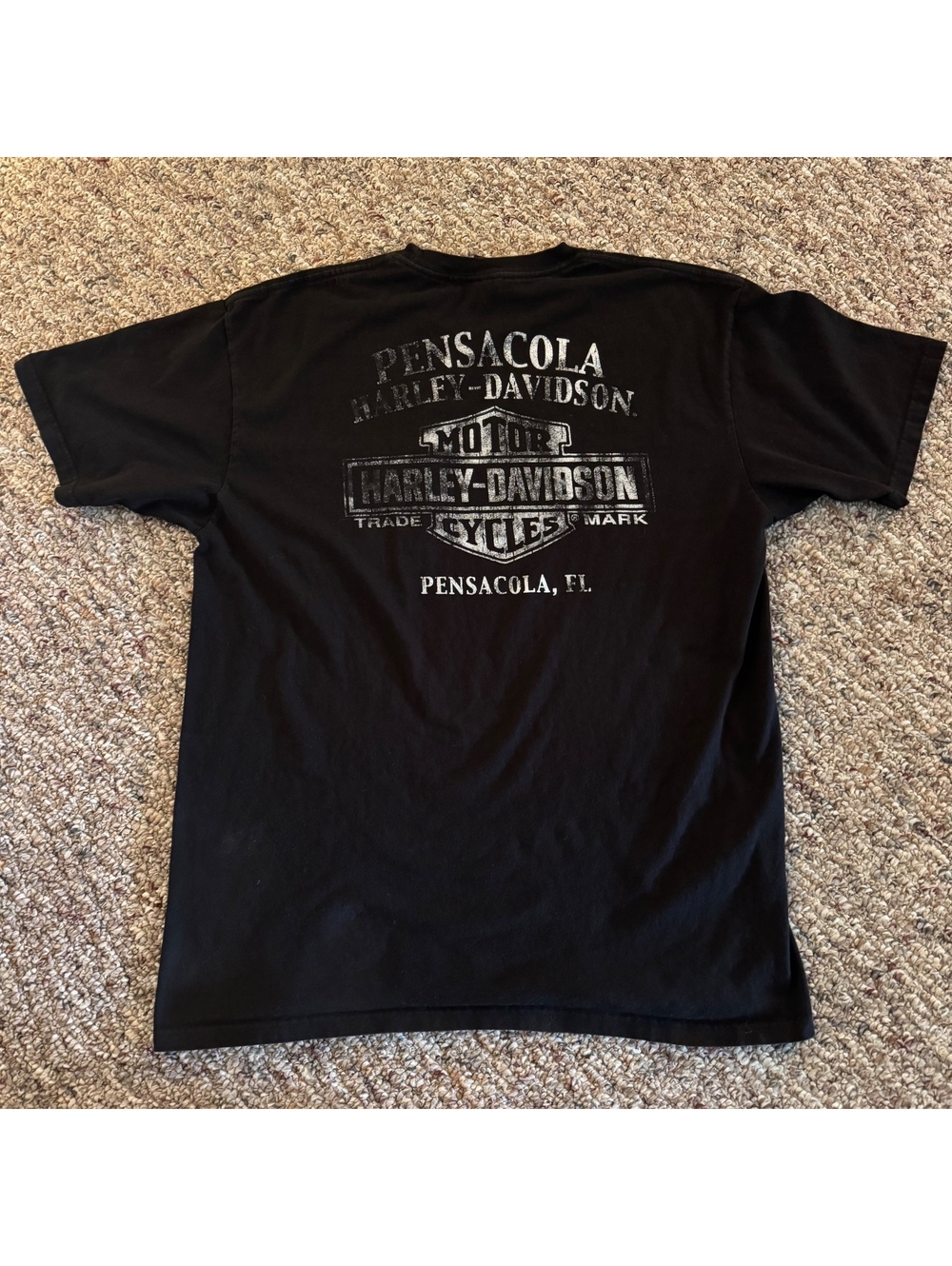 Harley Davidson Pensacola FL Short Sleeve Graphic T-Shirt Black Size Large